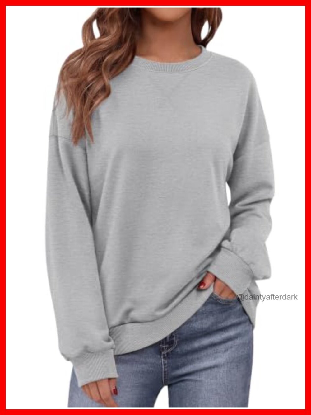 Oversized Crewneck Sweatshirt Women Long Sleeve Pullover Sweatshirt Cotton